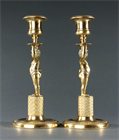 Picture of CA0747 Pair of French Empire Classical Putti Candlesticks
