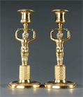 Picture of CA0747 Pair of French Empire Classical Putti Candlesticks