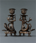 Picture of CA0810 Late 19th Century Renaissance Style Triton Candlesticks