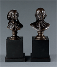 Picture of CA0783 Rare Pair of Bronze Busts of Beranger and his Muse Lisette