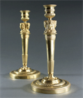 Picture of CA0786 French Empire Neoclassical Caryatid Gilt Bronze Candlesticks