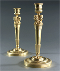 Picture of CA0786 French Empire Neoclassical Caryatid Gilt Bronze Candlesticks