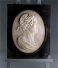 Picture of CA0768 Rare 18th Century Grand Tour Oval Relief Marble Plaque of Augustus 