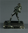 Picture of Small Grand Tour bronze and marble souvenir of  faun with wineskin