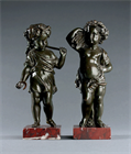 Picture of CA0761 Pair of 19th Century Bronze Harvest Cherubs after Clodion