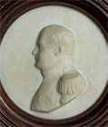 Picture of CA0401 Plaque of Napoleon in marble with reeded wooden frame