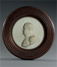 Picture of Plaque of Napoleon in marble with reeded wooden frame
