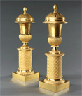 Picture of Fine pair of French Empire ormolu gilt bronze cassolettes
