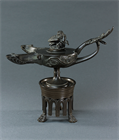 Picture of CA0733 Rare Grand Tour bronze oil lamp on stand