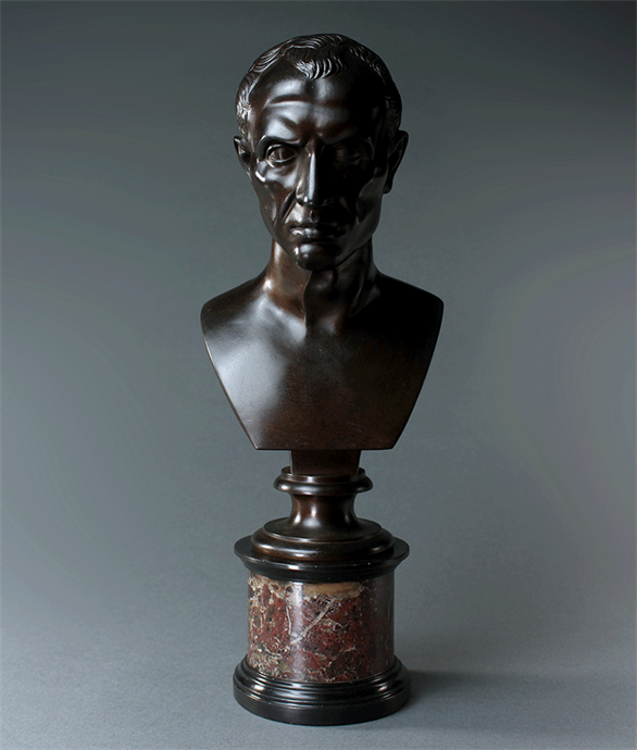 Picture of Grand Tour bronze bust of Julius Caesar on marble socle