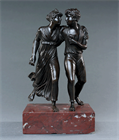Picture of CA0742 Rare French Directoire bronze of Paul et Virginie