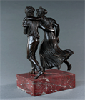 Picture of CA0742 Rare French Directoire bronze of Paul et Virginie