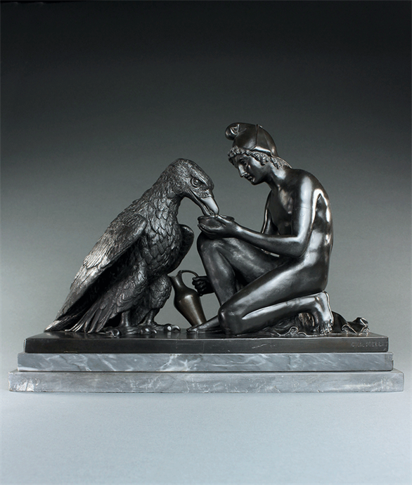 Picture of Grand Tour patinated bronze of Thorvaldsen's Ganymede