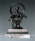 Picture of CA0713 Rare Kneeling Bronze of Selene on stepped marble base