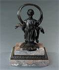 Picture of CA0713 Rare Kneeling Bronze of Selene on stepped marble base