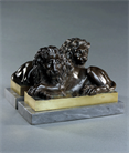 Picture of Majestic pair of English Regency recumbent lions