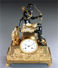 Picture of CA0787 Magnificent 'Au Bon Sauvage' Africa Mantel Clock