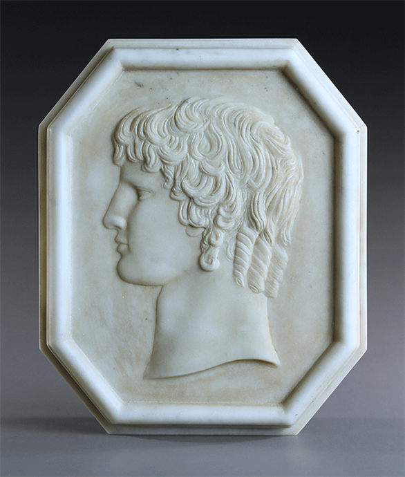 Picture of Grand Tour Carrara marble plaque of Antinous