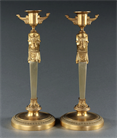 Picture of Pair of French 'Retour d'Egypte' style caryatid candlesticks