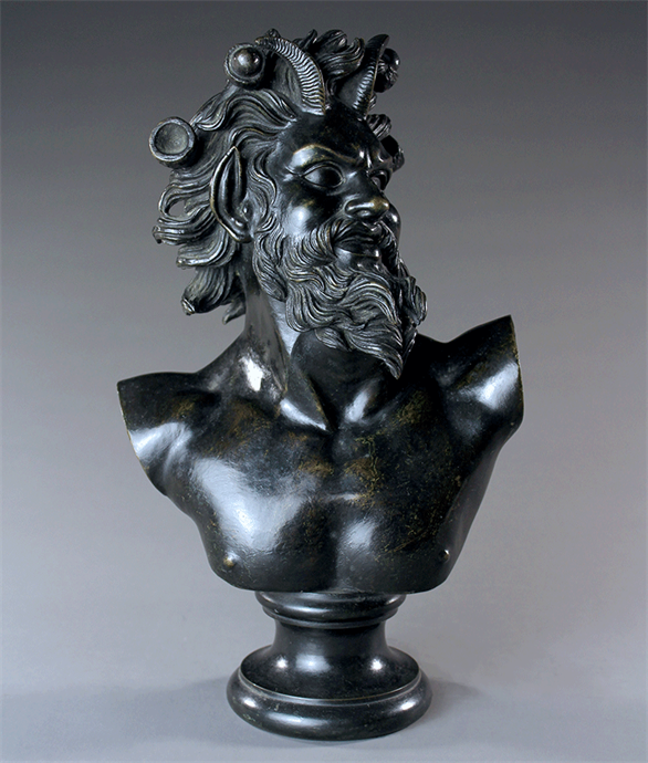 Picture of Very rare Grand Tour bronze bust of the Dancing Faun by Sommer