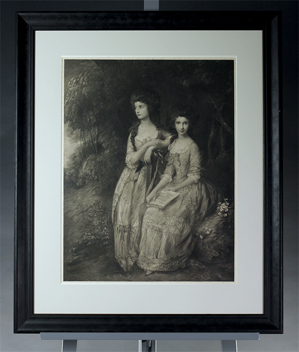 Picture of CA0644 Fine Quality Large Mezzotint of Elizabeth and Mary Linley after Gainsborough