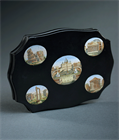 Picture of CA0625 Grand Tour Micromosaic paperweight with five views of Rome