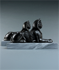 Picture of Pair of 19th century bronze Sphinxes