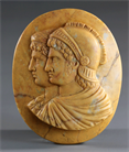 Picture of Grand Tour Siena relief plaque paperweight of Ptolemy II and Arsinio