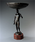 Picture of CA0578 Large French 19th century neoclassical bronze figural tazza