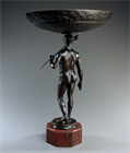 Picture of CA0578 Large French 19th century neoclassical bronze figural tazza