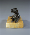 Picture of CA0611 19th century French bronze model of a resting hound