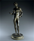 Picture of Large Grand Tour patinated bronze of Narcissus