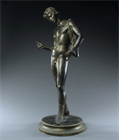 Picture of Large Grand Tour patinated bronze of Narcissus
