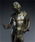 Picture of Large Grand Tour patinated bronze of Narcissus