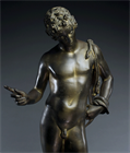 Picture of Large Grand Tour patinated bronze of Narcissus