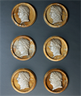 Picture of CA0576 Twelve Caesar plaques in Siena and Carrara marble