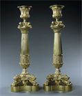 Picture of CA0593 Pair of Unusual Charles X bronze candlesticks