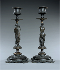 Picture of CA0584 Beautiful pair of French neoclassical candlesticks of Venus and Diana