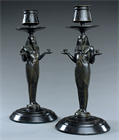 Picture of CA0564 Pair of French Egyptian Revival candlesticks