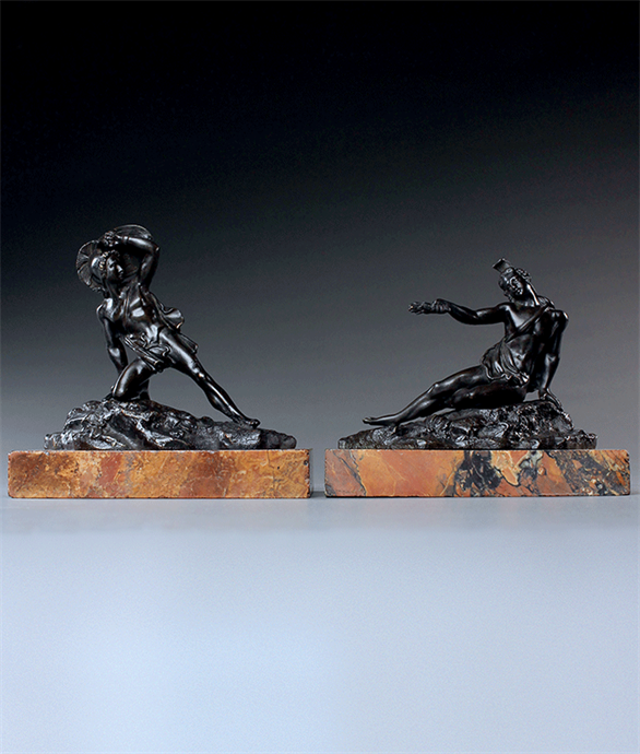 Picture of CA0570 Rare pair of Greek Warriors in bronze by Jean Pierre Cortot 