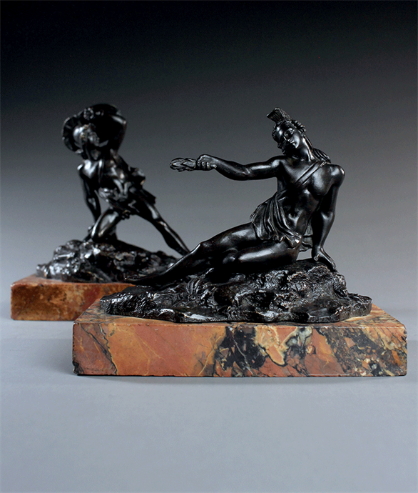 Picture of CA0570 Rare pair of Greek Warriors in bronze by Jean Pierre Cortot 