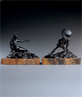 Picture of CA0570 Rare pair of Greek Warriors in bronze by Jean Pierre Cortot 