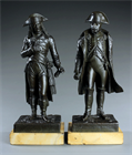 Picture of CA0226 Rare pair of Napoleon bronzes as revolutionary General and Emperor by Riviere