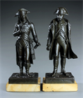 Picture of CA0569 Rare pair of Napoleon bronzes as revolutionary General and Emperor by Riviere