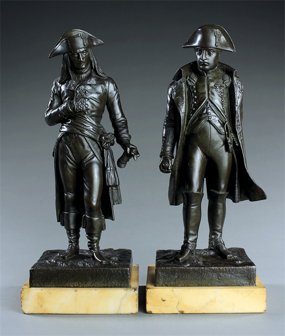Picture of Rare pair of Napoleon bronzes as revolutionary General and Emperor by Riviere
