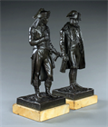 Picture of CA0226 Rare pair of Napoleon bronzes as revolutionary General and Emperor by Riviere