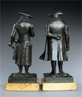 Picture of CA0569 Rare pair of Napoleon bronzes as revolutionary General and Emperor by Riviere
