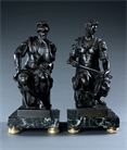 Picture of Pair of Patinated Bronze Figures of Lorenzo and Giuliano de’Medici