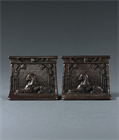 Picture of CA0565 Egyptian Revival patinated Bronze Cast Iron Bookends