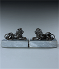 Picture of CA0484 Small pair of bronze English Regency lions